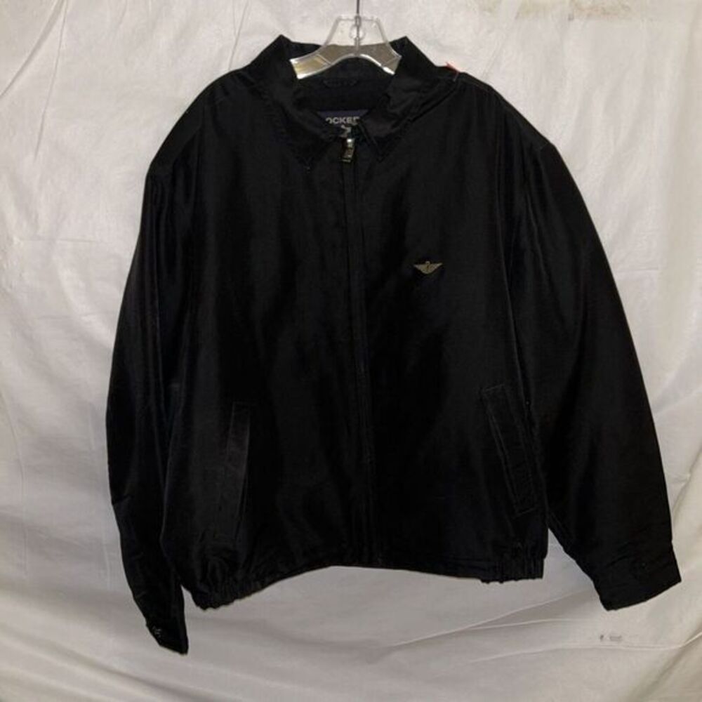 Dockers Soft Shell Bomber Jacket Lined Nylon Coat Blackโ XL
